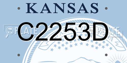 C2253D Kansas License Plate