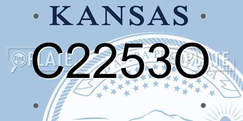 C2253O Kansas License Plate