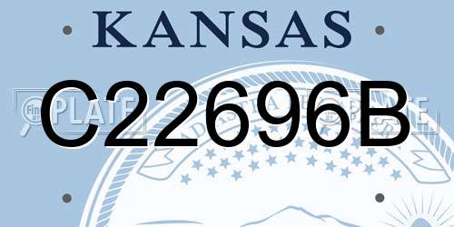 C22696B Kansas License Plate