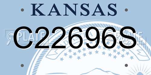 C22696S Kansas License Plate