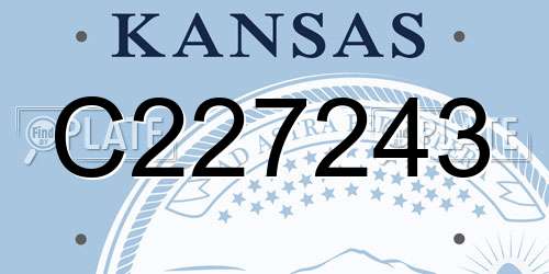 C227243 Kansas License Plate
