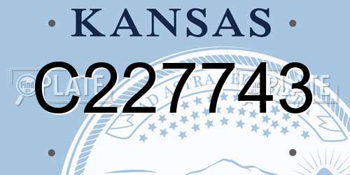 C227743 Kansas License Plate