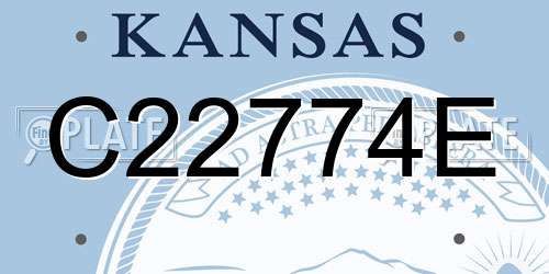 C22774E Kansas License Plate