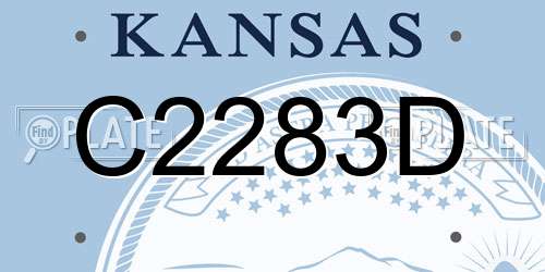 C2283D Kansas License Plate
