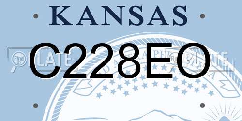 C228EO Kansas License Plate