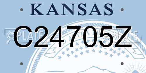 C24705Z Kansas License Plate