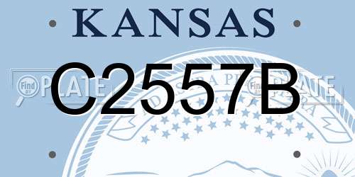 C2557B Kansas License Plate