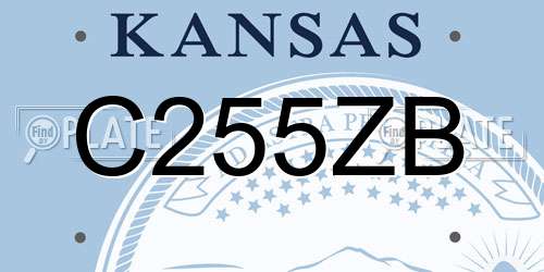 C255ZB Kansas License Plate
