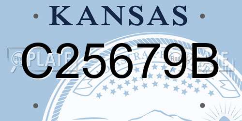 C25679B Kansas License Plate