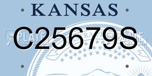 C25679S Kansas License Plate