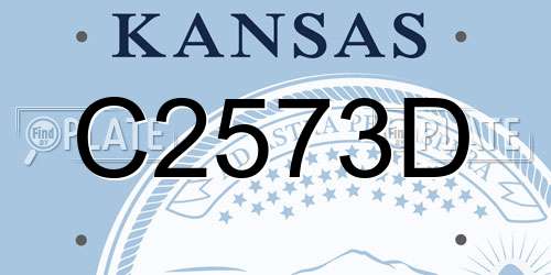 C2573D Kansas License Plate