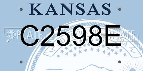 C2598E Kansas License Plate
