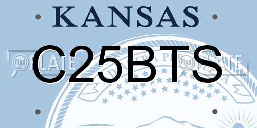 C25BTS Kansas License Plate