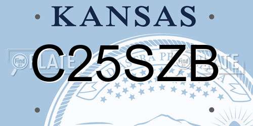 C25SZB Kansas License Plate