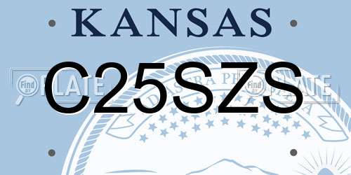 C25SZS Kansas License Plate
