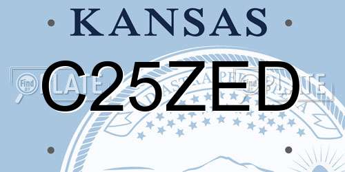 C25ZED Kansas License Plate