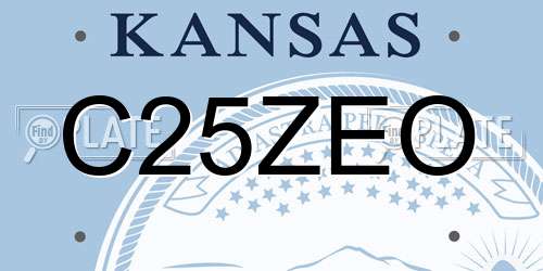 C25ZEO Kansas License Plate