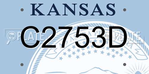 C2753D Kansas License Plate