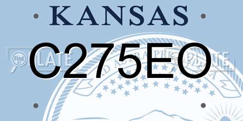 C275EO Kansas License Plate