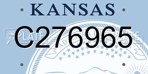 C276965 Kansas License Plate