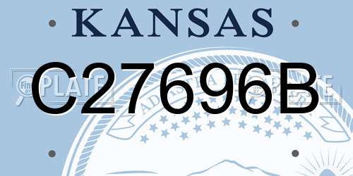C27696B Kansas License Plate
