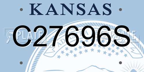 C27696S Kansas License Plate