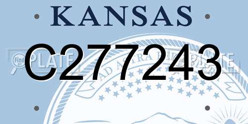 C277243 Kansas License Plate