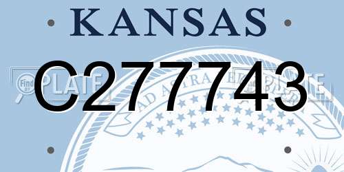 C277743 Kansas License Plate