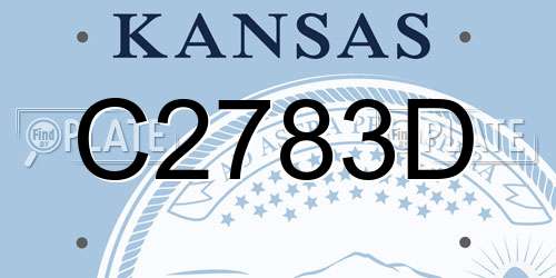 C2783D Kansas License Plate