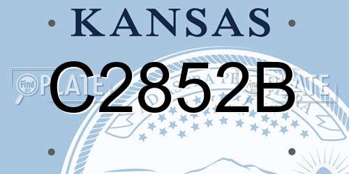 C2852B Kansas License Plate