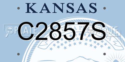 C2857S Kansas License Plate