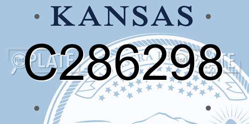 C286298 Kansas License Plate