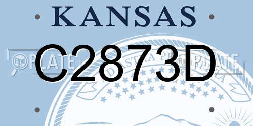 C2873D Kansas License Plate