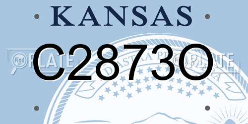 C2873O Kansas License Plate