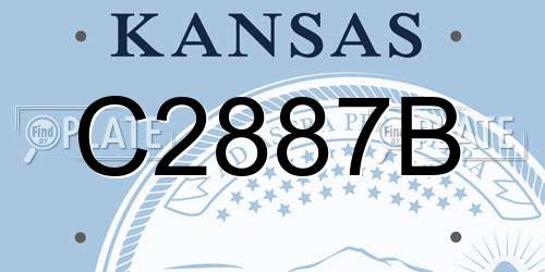 C2887B Kansas License Plate