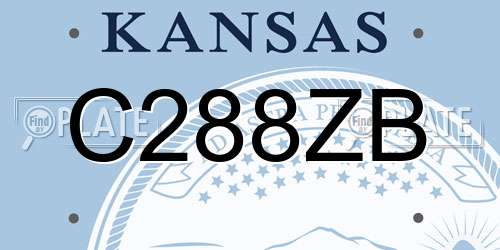 C288ZB Kansas License Plate