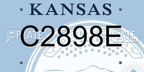 C2898E Kansas License Plate