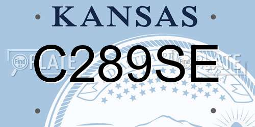 C289SE Kansas License Plate