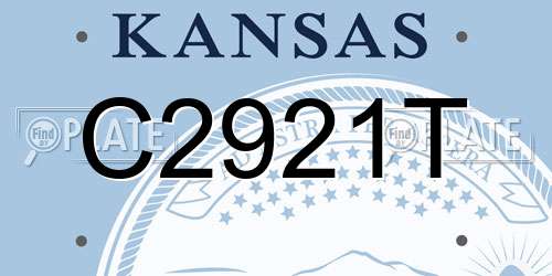 C2921T Kansas License Plate