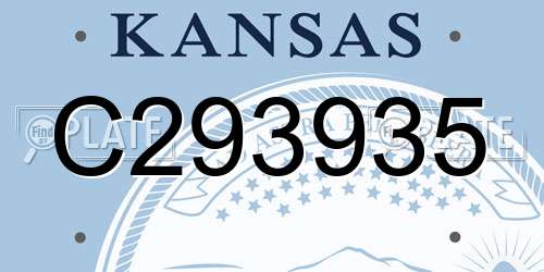 C293935 Kansas License Plate