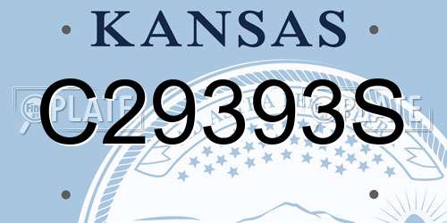 C29393S Kansas License Plate