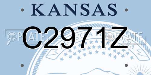 C2971Z Kansas License Plate
