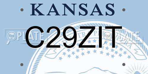 C29ZIT Kansas License Plate