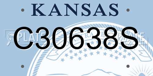 C30638S Kansas License Plate