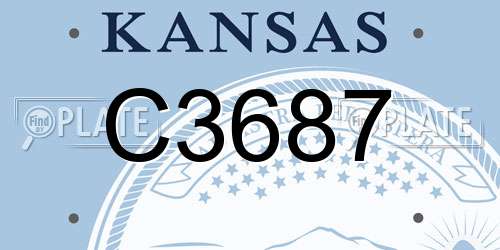 C3687 Kansas License Plate