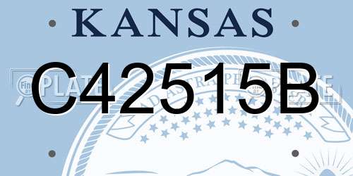 C42515B Kansas License Plate