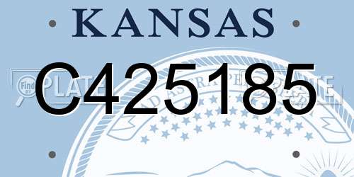 C425185 Kansas License Plate