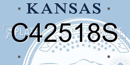 C42518S Kansas License Plate
