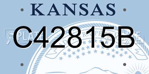 C42815B Kansas License Plate