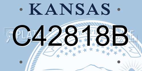 C42818B Kansas License Plate